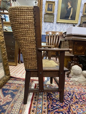 Lot 170 - A 20th century oak-framed Orkney chair