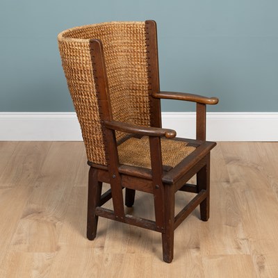 Lot 170 - A 20th century oak-framed Orkney chair