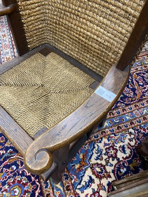 Lot 170 - A 20th century oak-framed Orkney chair