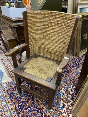 Lot 170 - A 20th century oak-framed Orkney chair
