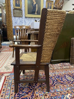Lot 170 - A 20th century oak-framed Orkney chair