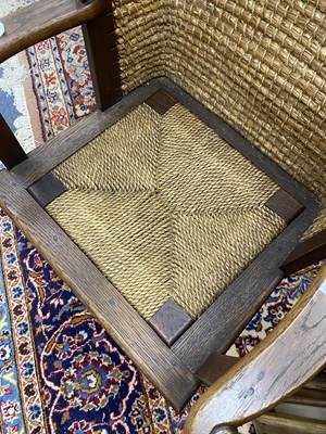 Lot 170 - A 20th century oak-framed Orkney chair