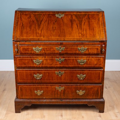 Lot 271 - A 19th century walnut bureau