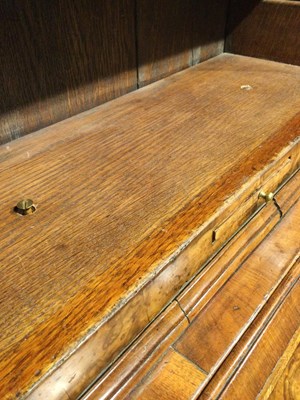 Lot 82 - An 18th century walnut bureau bookcase of...