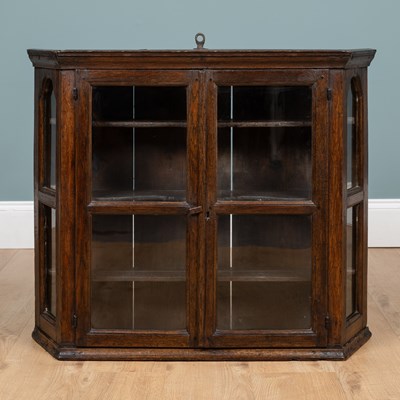 Lot 1165 - An 18th century Dutch oak wall cabinet