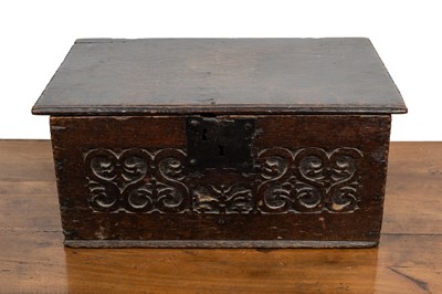 Lot 358 - A 17th oak bible box