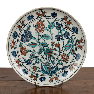Lot 462 - Iznik style plate European, with painted...