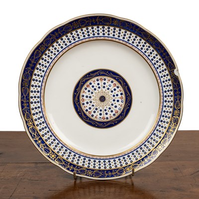 Lot 464 - Attributed to Sevres cabinet plate, Pois blue...