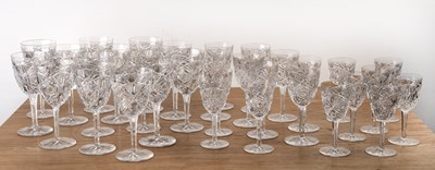 Lot 440 - Suite of Bohemian drinking glasses clear cut...