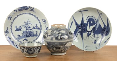 Lot 81 - Group of blue and white pieces Chinese to...