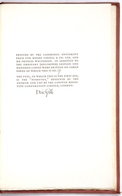 Lot 669 - Gill (Eric) 'Art - Nonsense and Other Essays'....