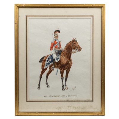 Lot 459 - F. G. Rolph, a collection of eight portraits representing Mounted British Army regiments