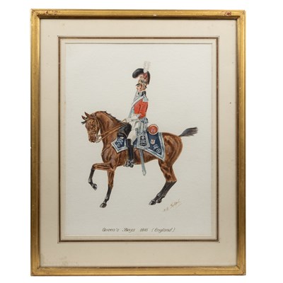 Lot 459 - F. G. Rolph, a collection of eight portraits representing Mounted British Army regiments