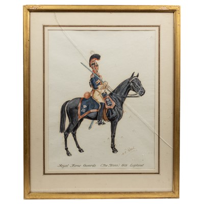 Lot 459 - F. G. Rolph, a collection of eight portraits representing Mounted British Army regiments