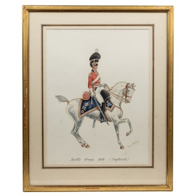 Lot 459 - F. G. Rolph, a collection of eight portraits representing Mounted British Army regiments