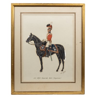 Lot 459 - F. G. Rolph, a collection of eight portraits representing Mounted British Army regiments