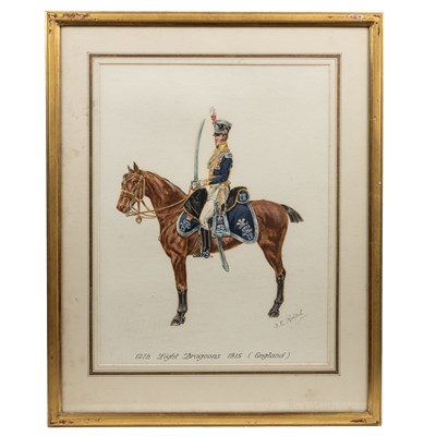 Lot 459 - F. G. Rolph, a collection of eight portraits representing Mounted British Army regiments