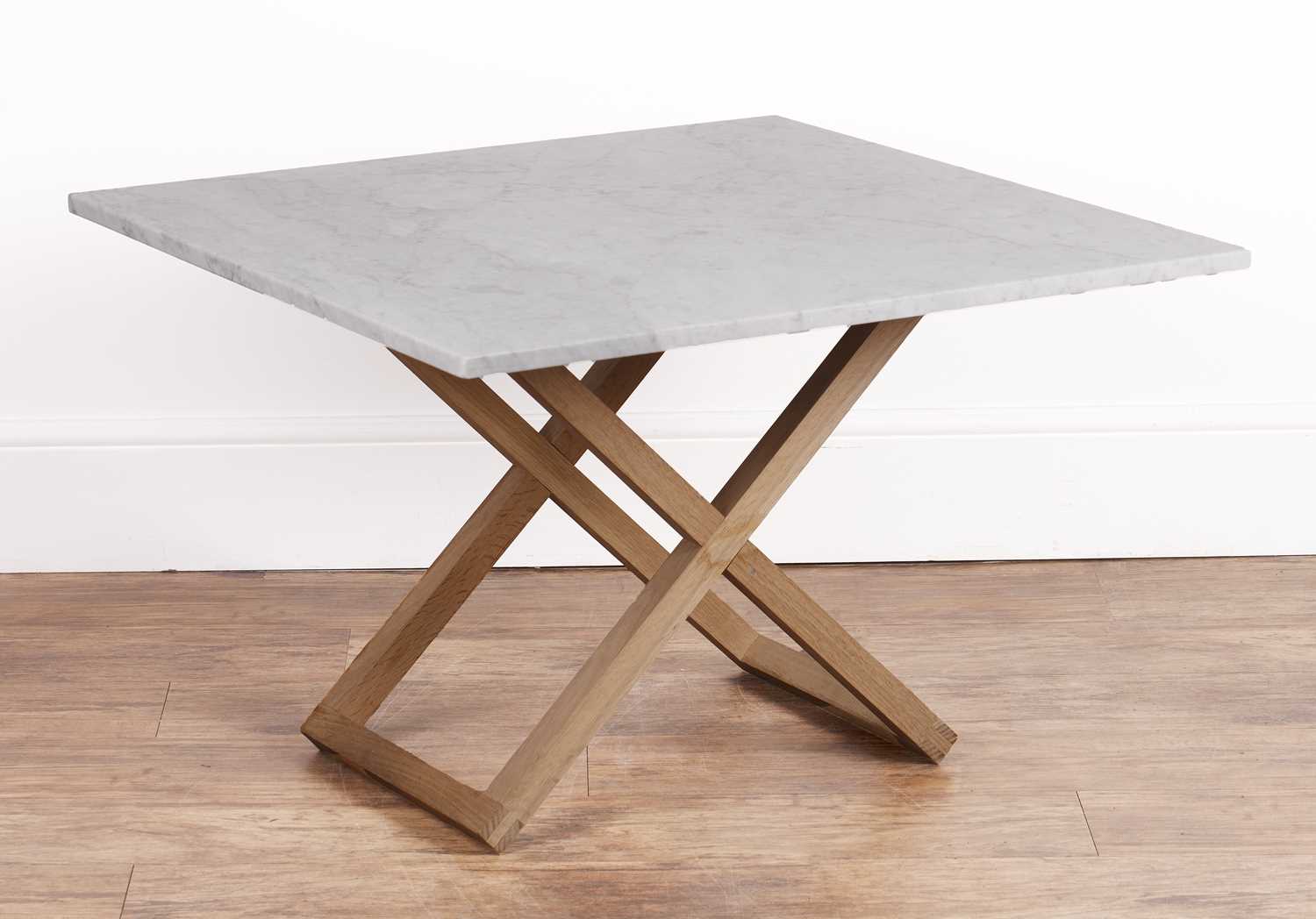 Lot 24 - Conran 'X' framed marble top side table, the...