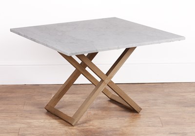 Lot 24 - Conran 'X' framed marble top side table, the...