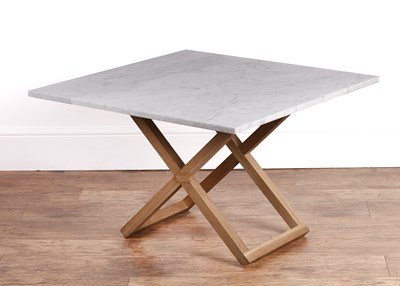 Lot 24 - Conran 'X' framed marble top side table, the...