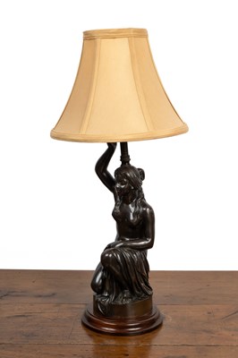 Lot 546 - A bronze table lamp