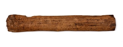 Lot 786 - A 17th century wooden stay with five line ink...