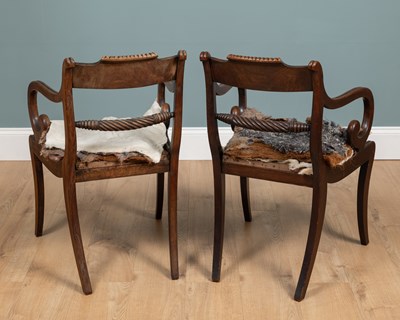 Lot 374 - A pair of Georgian mahogany carver chairs