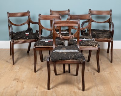 Lot 472 - A set of six Regency mahogany dining chairs