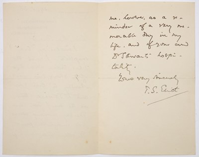 Lot 700 - Eliot (Thomas Stearns) b. St Louis, Missouri,...