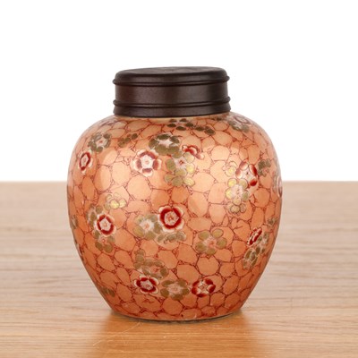 Lot 84 - Iron red decorated small porcelain ginger jar...