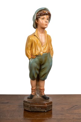 Lot 229 - A painted plaster figure of a boy whistling