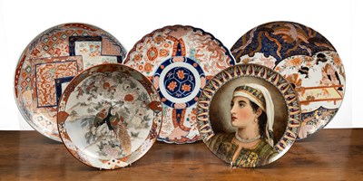 Lot 297 - Four late 19th century Imari chargers and another