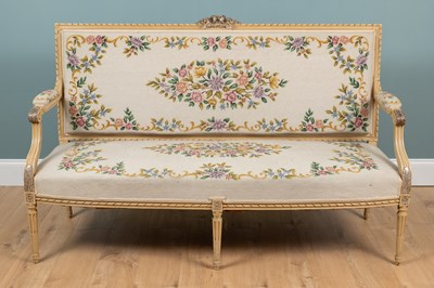 Lot 195 - A Neoclassical-style white-painted settee