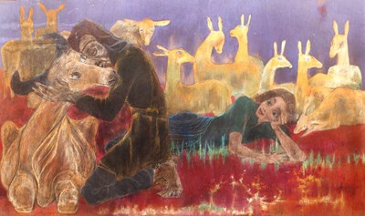 Lot 278 - Ervin Bossányi (1891-1975) The Cow Whisperer,...