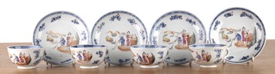Lot 66 - Four enamelled teacups and saucers Chinese,...