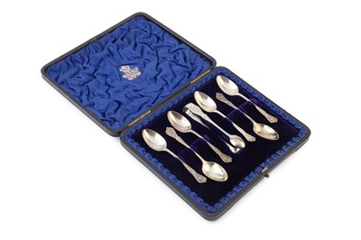Lot 640 - A set of six late Victorian silver teaspoons,...