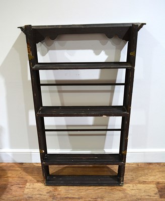 Lot 70 - Oak wall rack 18th/19th Century with open...