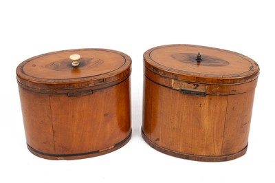 Lot 322 - Two Georgian satinwood tea caddies