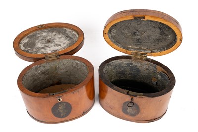 Lot 322 - Two Georgian satinwood tea caddies