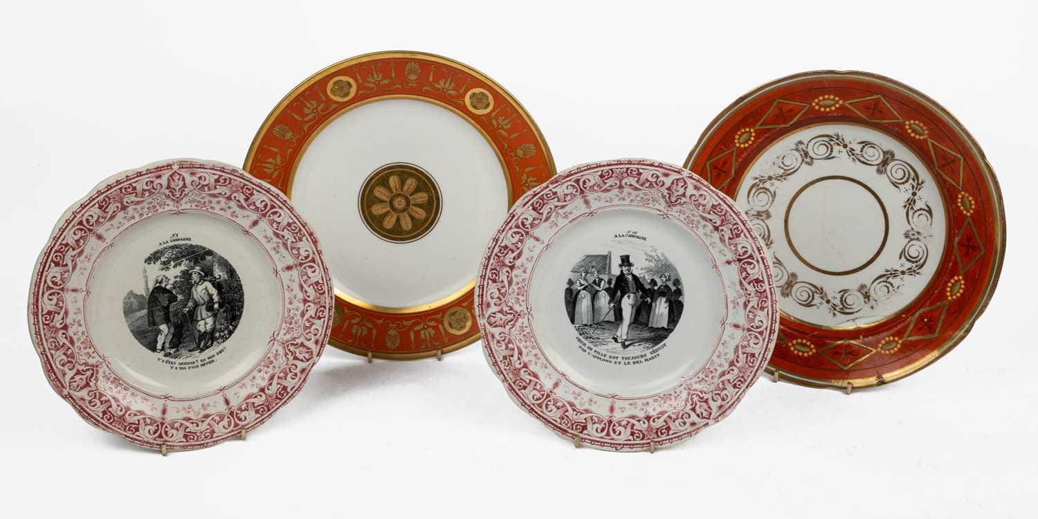Lot 344 - Four French plates