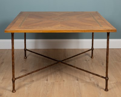 Lot 547 - A 20th century walnut centre table