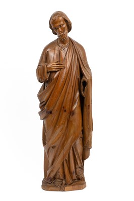 Lot 285 - An antique carved pine standing figure of a saint