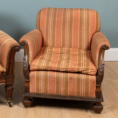 Lot 543 - An Edwardian carved mahogany armchair