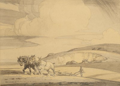 Lot 90 - Ernest Herbert Whydale (1886-1952) Ploughing...