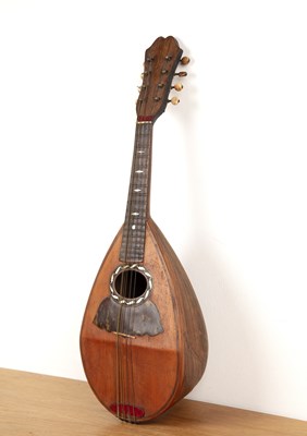 Lot 319 - Inlaid mandolin Italian, marked with a label...