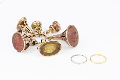Lot 84 - A collection of 19th century fob seals, with...