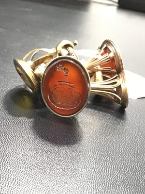 Lot 84 - A collection of 19th century fob seals, with...
