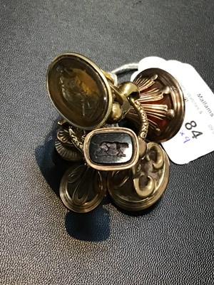 Lot 84 - A collection of 19th century fob seals, with...