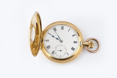 Lot 280 - An 18ct gold half hunter pocket watch, the...