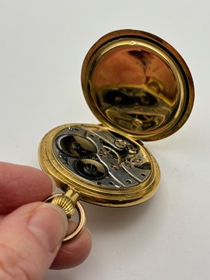 Lot 280 - An 18ct gold half hunter pocket watch, the...